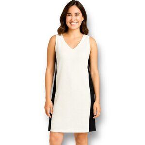 Vince XS Black White Shift Mini Dress Pockets Sleeveless Resort Coastal Vacation